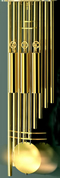 Gongs 031: HTU. Nine polished brass gong tubes.