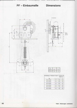 Movement dimensions PF036: PF036 round gong